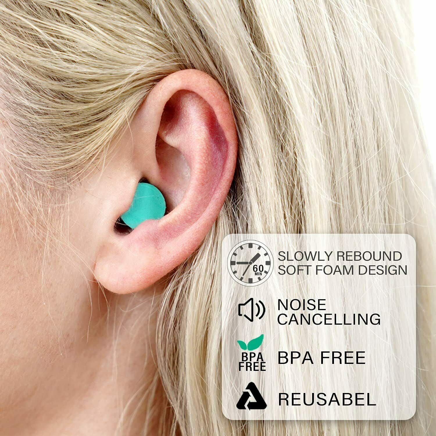 Reusable Earplugs Noise Cancelling Silicone Sleeping Snoring Ear Plugs Study