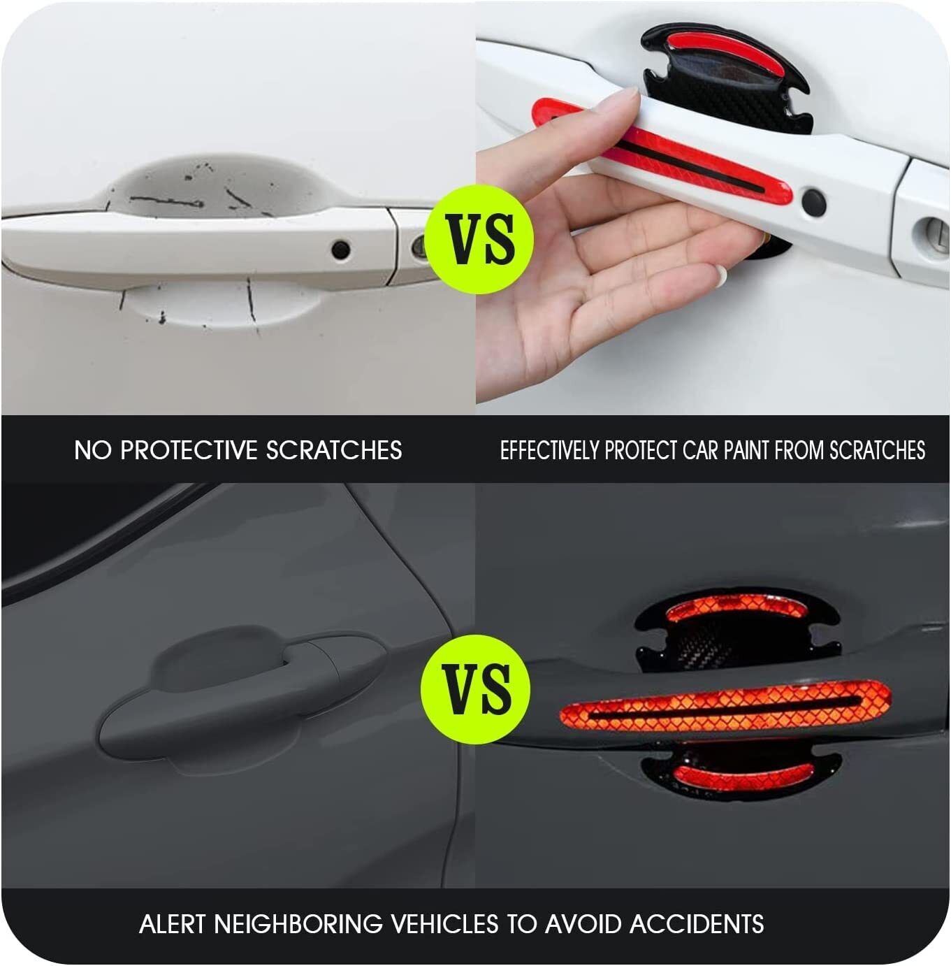 8PS Car Door Handle Sticker Rearview Mirror Scratch Protector Film Strips Cover