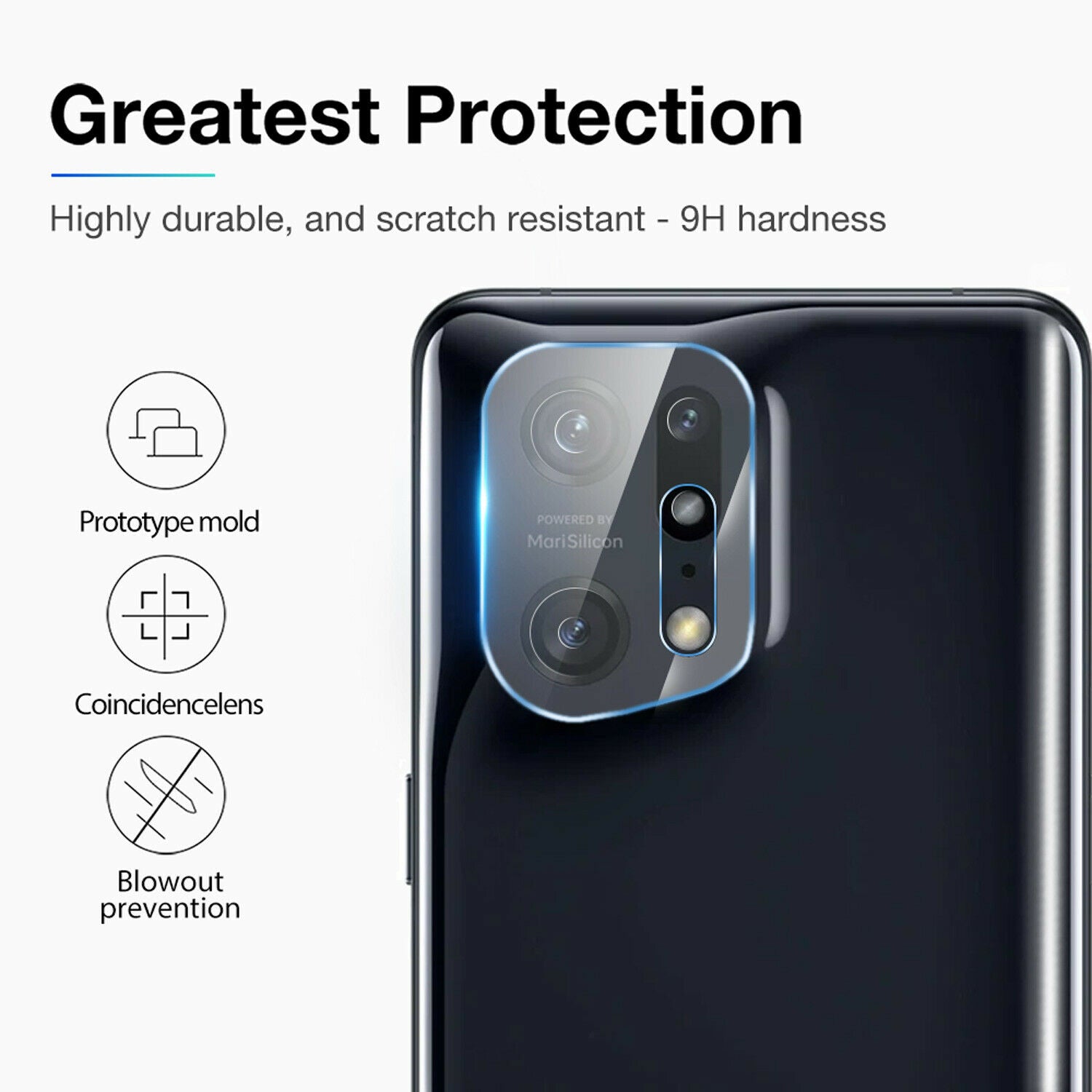 For Oppo Find X5 Pro Lite Full Cover Tempered Glass Lens Camera Screen Protector
