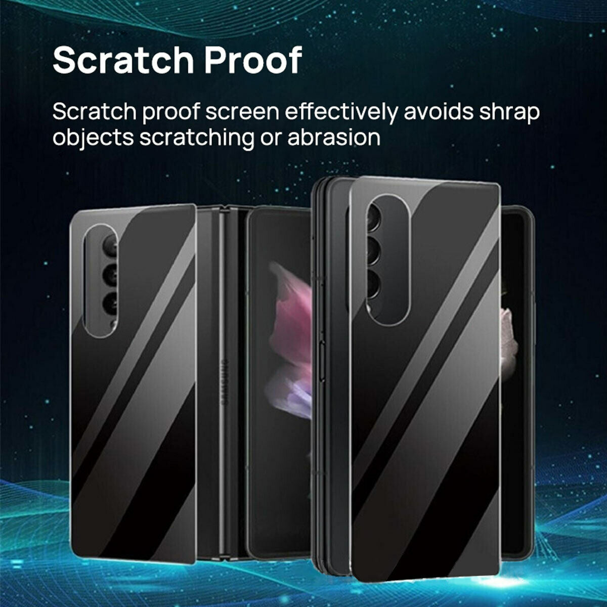 MAXSHIELD For Galaxy Z Fold 4 5G Tempered Glass Screen Protector Case Friendly