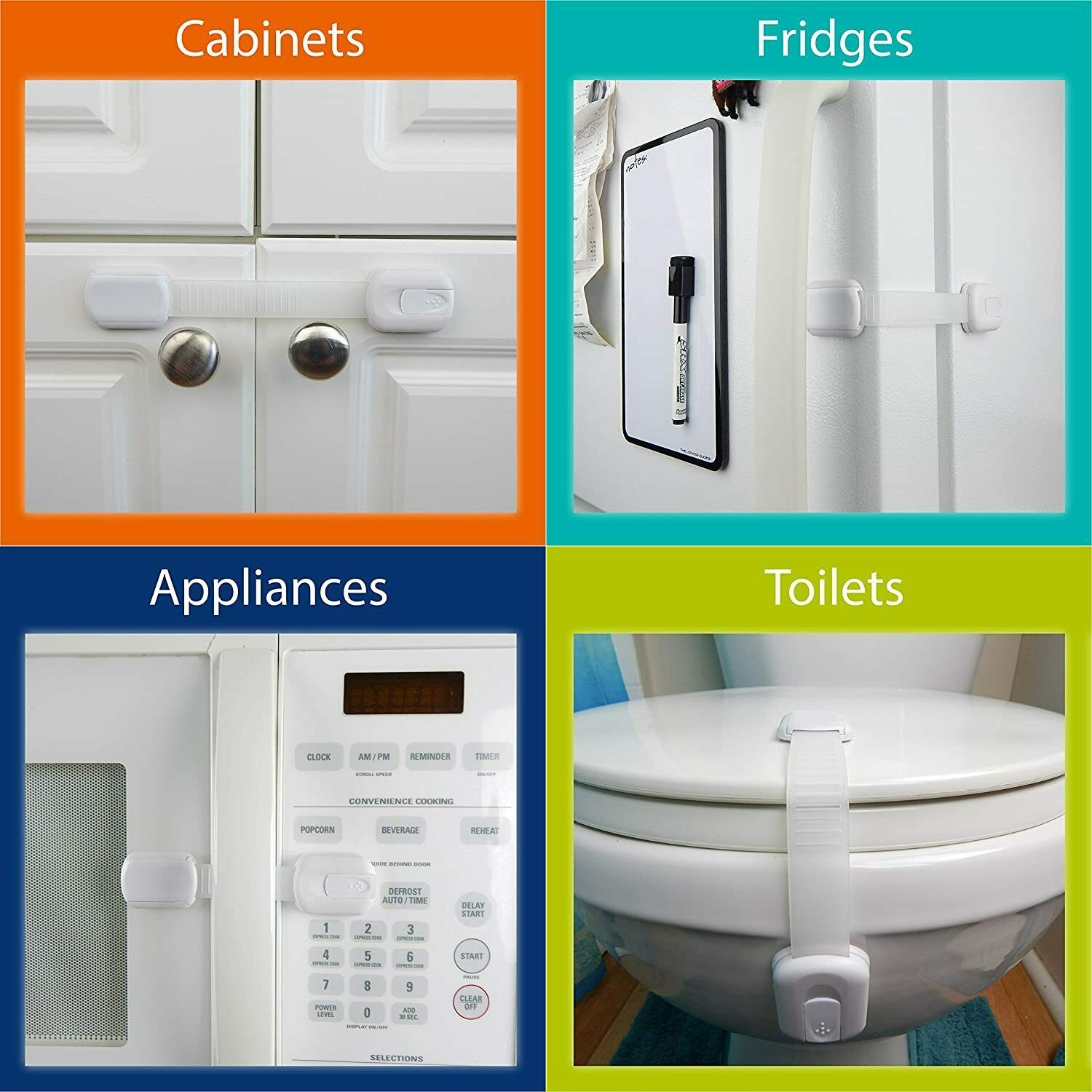 10/15 Child Kids Baby Safety Lock Door Fridge Drawers Cupboard Cabinet Adhesive