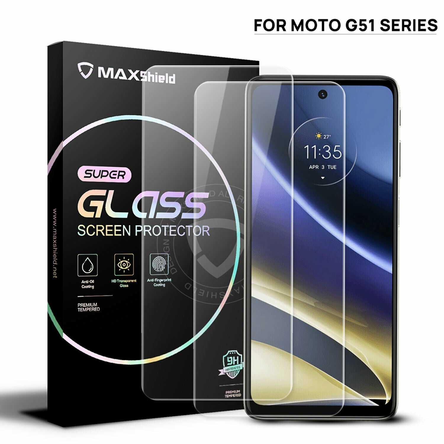 For Motorola Moto G51 5G Full Cover Tempered Glass Screen Lens Camera Protector
