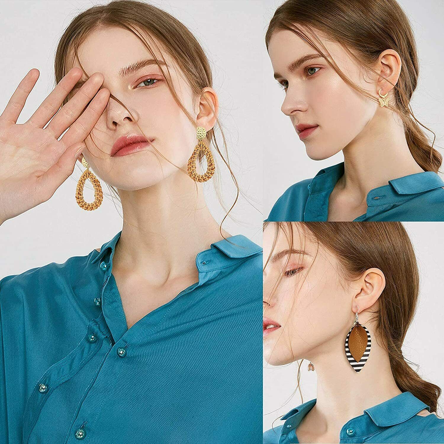 Silver Gorgeous Women Earrings Stud CZ Crystal Cubic Zircon Dangle Wedding