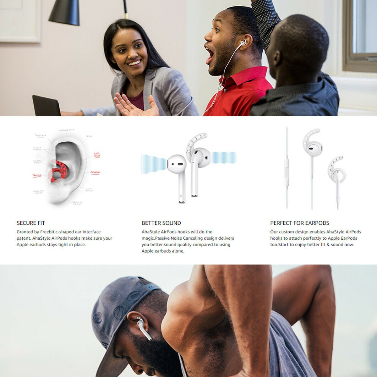 For AirPods 1 2th Gen EarPods Ear Hooks Cover Secure Holder AntiLost Loops Case