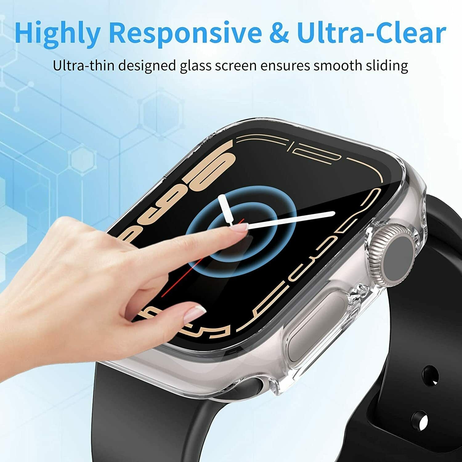 2X For Apple Watch 8 Glass Case Cover Screen Protector