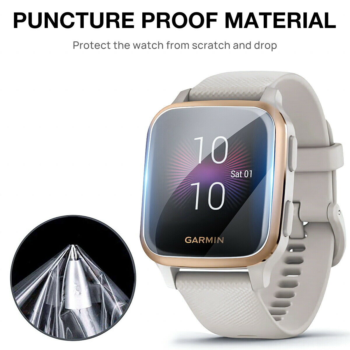 5X Fr Garmin Venu SQ Music Screen Protector Full Cover Hydrogel Film Smart Watch