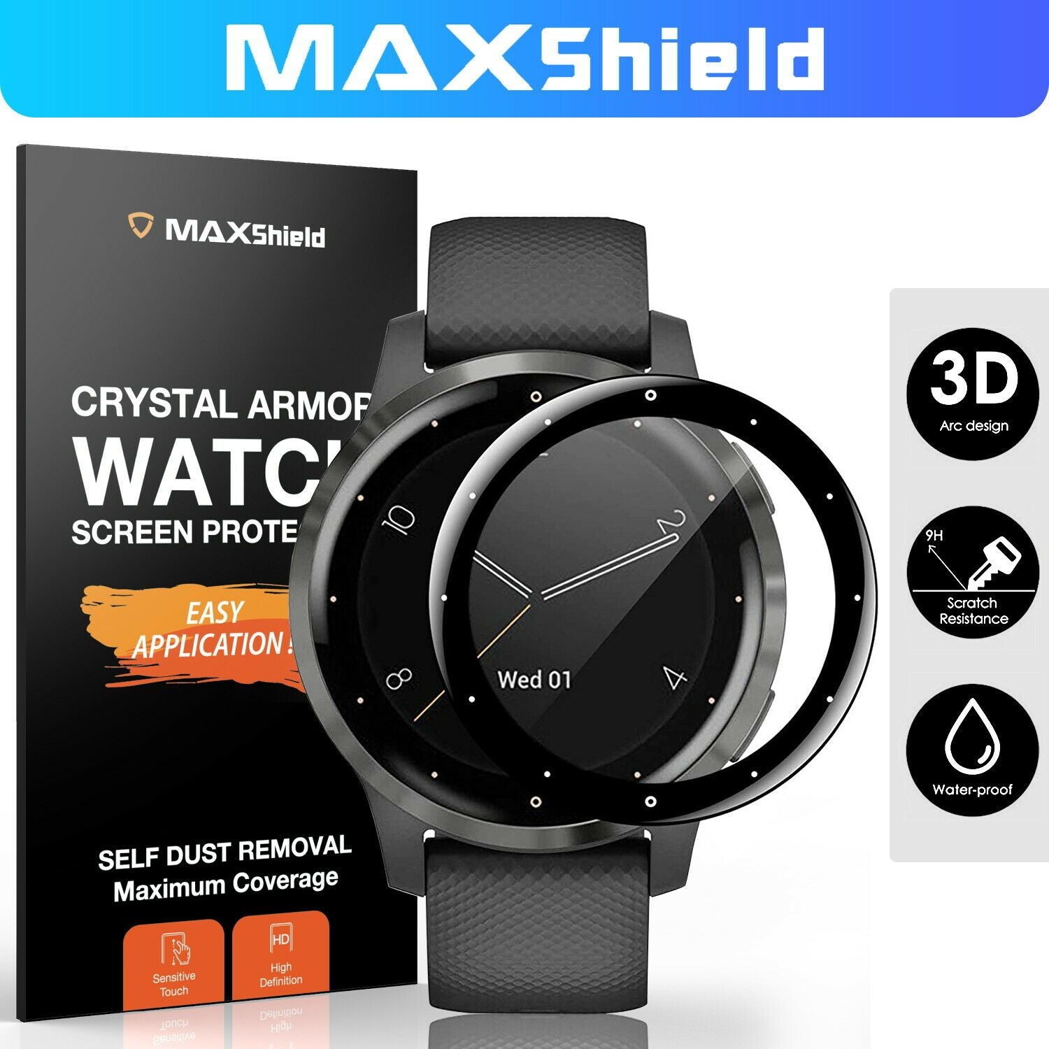 2/3x For Garmin Venu 2 2S Vivoactive 4 4S 3D Full Cover Glass Screen Protector