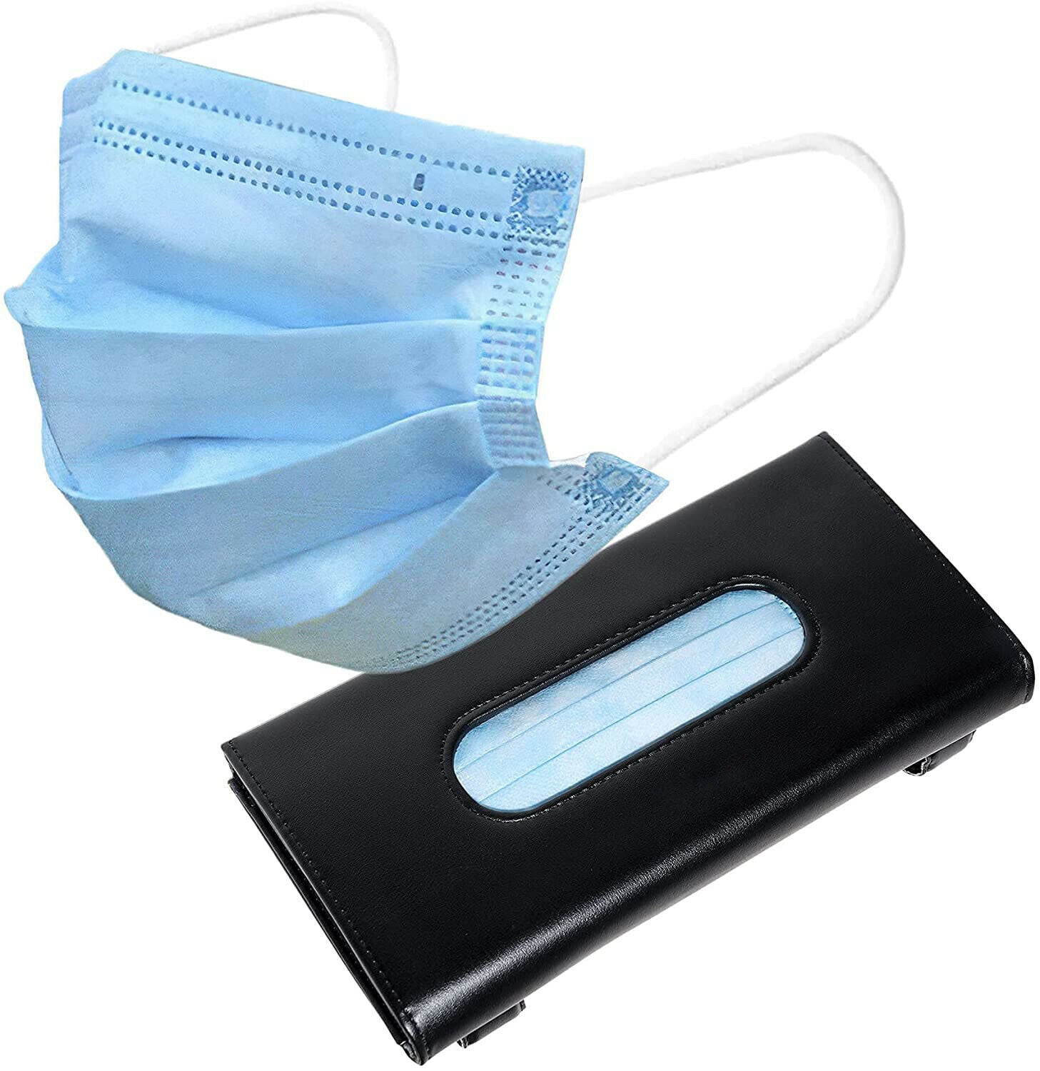 Car Mask Box Sun Visor Napkin Holder Backseat Tissue Purse Case Hanging Cover