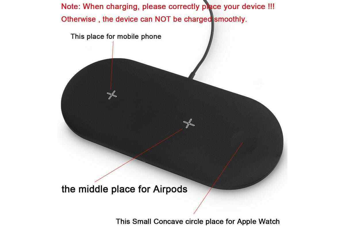 3in1 QI Wireless charger charge Station Dock for Apple Watch iPhone