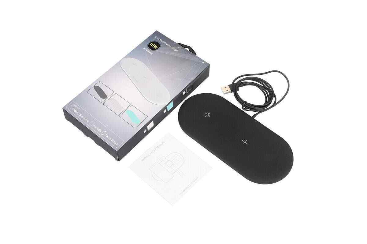 3in1 QI Wireless charger charge Station Dock for Apple Watch iPhone