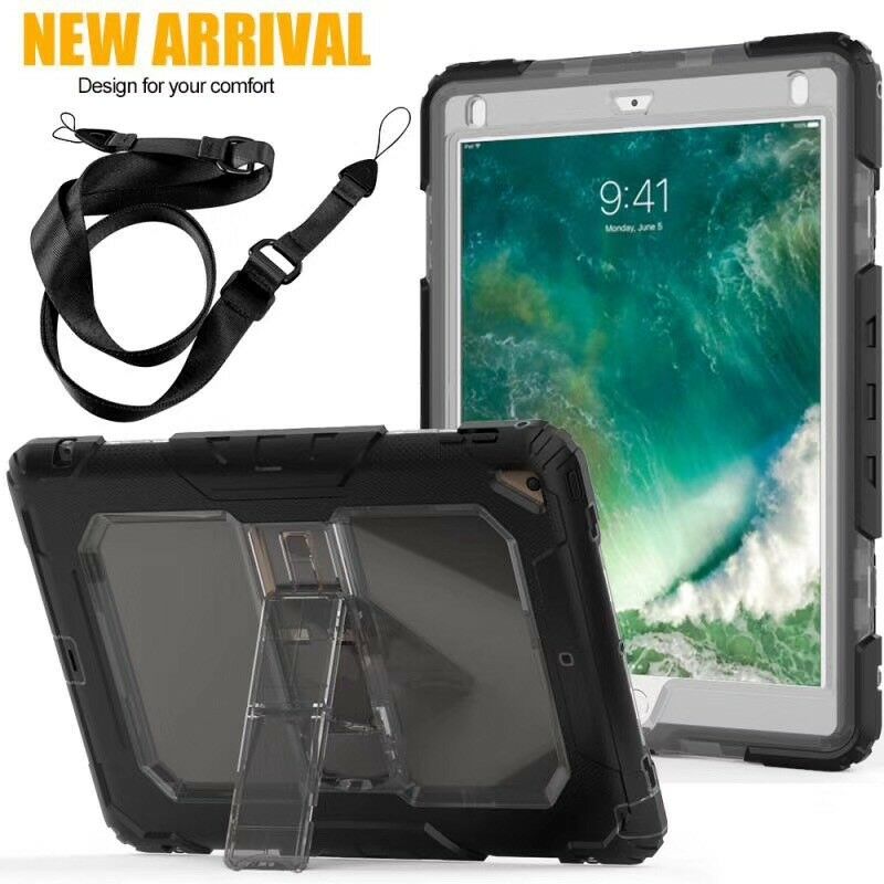Galaxy Tab A T580 10.1 Case Heavy Duty Layer Protective Kick Stand Case W/ Strap