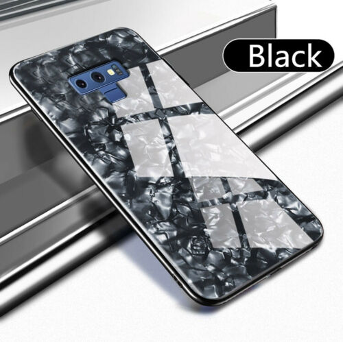For Samsung S10 Plus Case Luxury Tempered Glass Back Shockproof Cover-Black