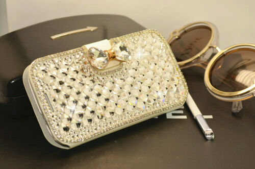 Samsung S8 Bling Crystal Diamond Leather Flip Stand wallet Case