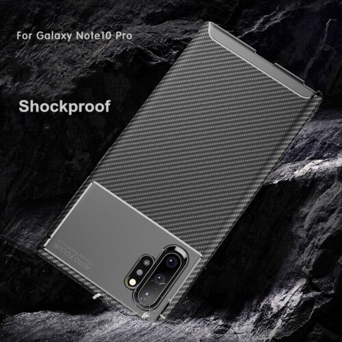 For Samsung Galaxy Note 10 Plus 5G Carbon Fiber Rubber Case TPU Slim Matte Cover