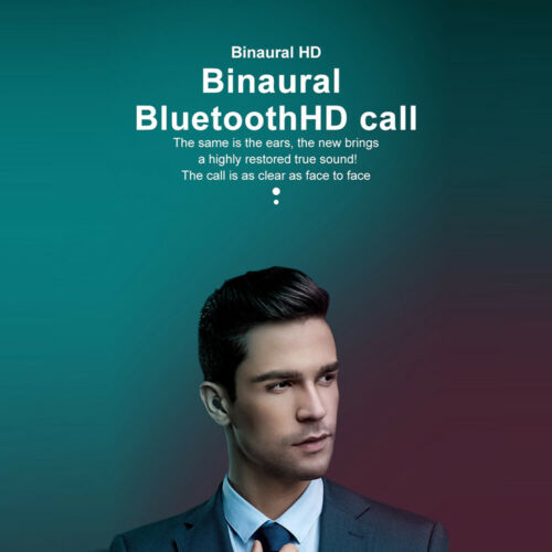 Bluetooth 5.0 Wireless Headset Earphone Waterproof Stereo TWS Headphones Earbuds-White