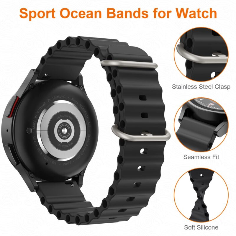 For Samsung Galaxy Watch 5 Pro 4 Classic 44/45/42/46mm Sports Strap Ocean Band