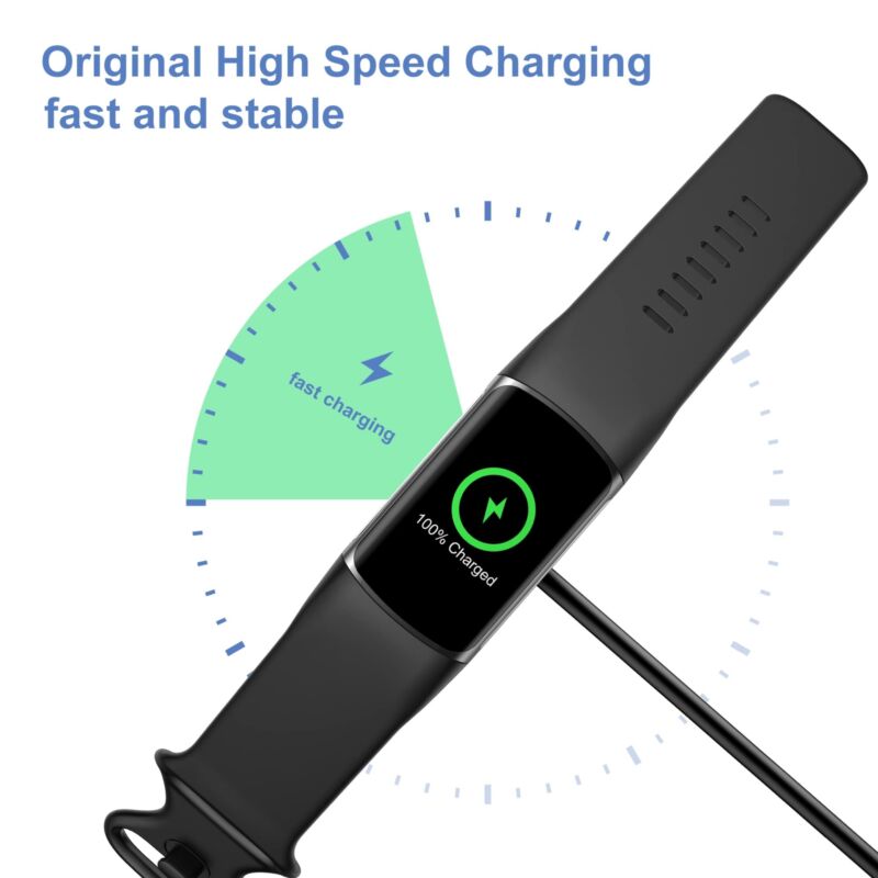 1M USB Cord Charger Charging Cable For Fitbit Charge 5 Replacement Charge Cables