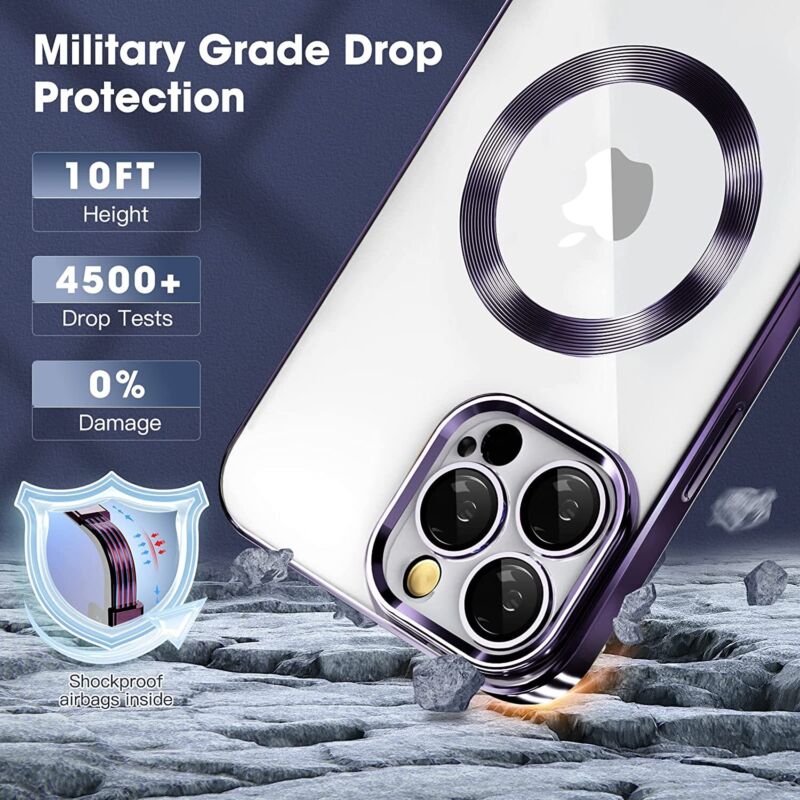 For iPhone X/XS 7/8 Magnetic Case Clear Slim Shockproof Case Cover