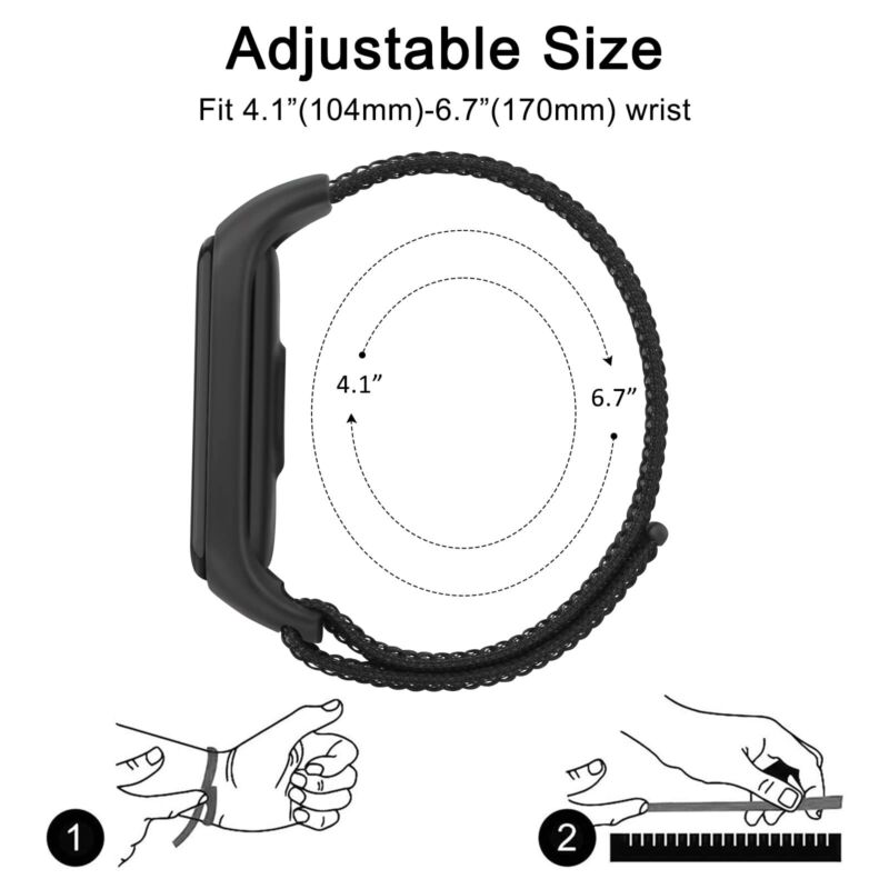 For Xiaomi Mi Band 6/5/7/4 Band Strap Replacement Nylon Loop Wrist Watchband