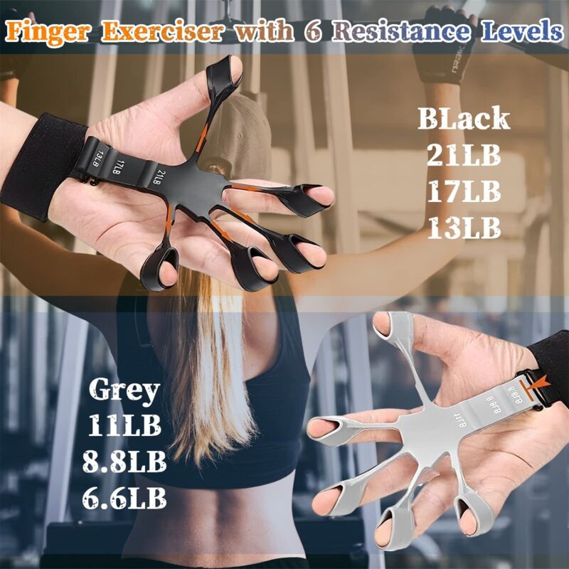 Finger Exerciser Strength Gripper Forearm Trainer Hand Grip Strengthener Therapy