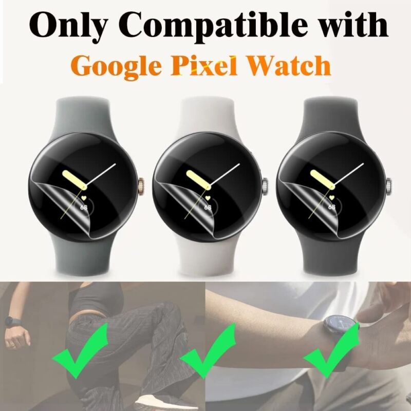 3x For Google Pixel Watch Screen Protector Hydrogel Full Coverage Soft Clear Film