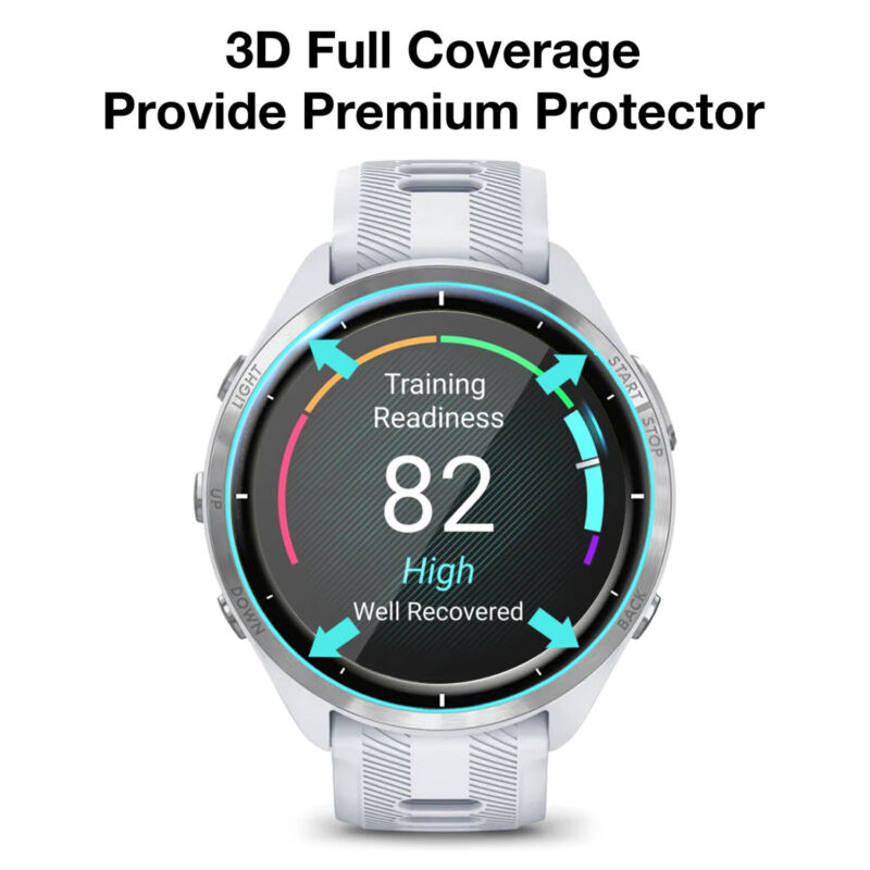 3X For Garmin Forerunner 965 265 265S Watch Full Cover Glass Screen Protector