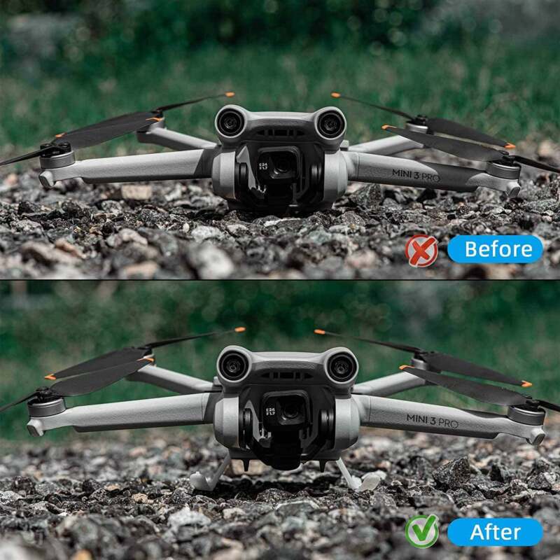 Foldable Extended Landing Gear For DJI Mini 3 Pro Drone Accessories + Protector