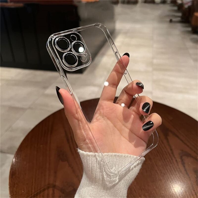 For iPhone 14 13 12 11 Pro Max PC Clear Case Shockproof Slim Camera Full Cover Hard