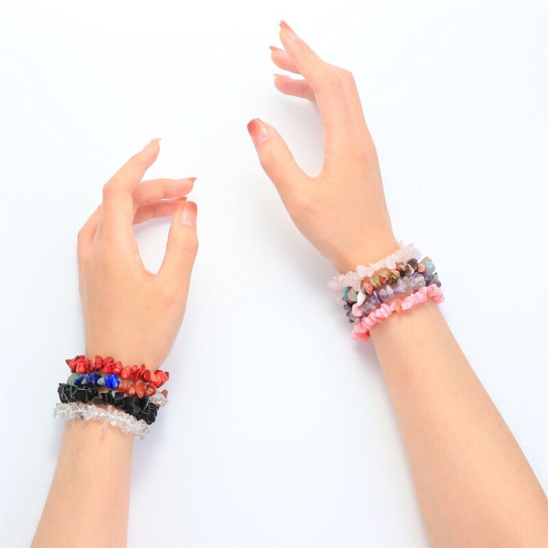 Natural Gemstone Tumbled Crystal Fitbit Versa 4  Chakra Wicca Jewelry Rose Quartz Bracelet