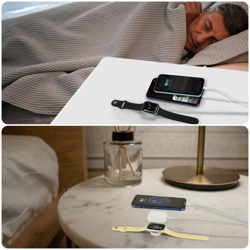 3 in 1 For Apple Watch SE 8 7 49 44 45 42 Magnetic iPhone Charger Charging Cable