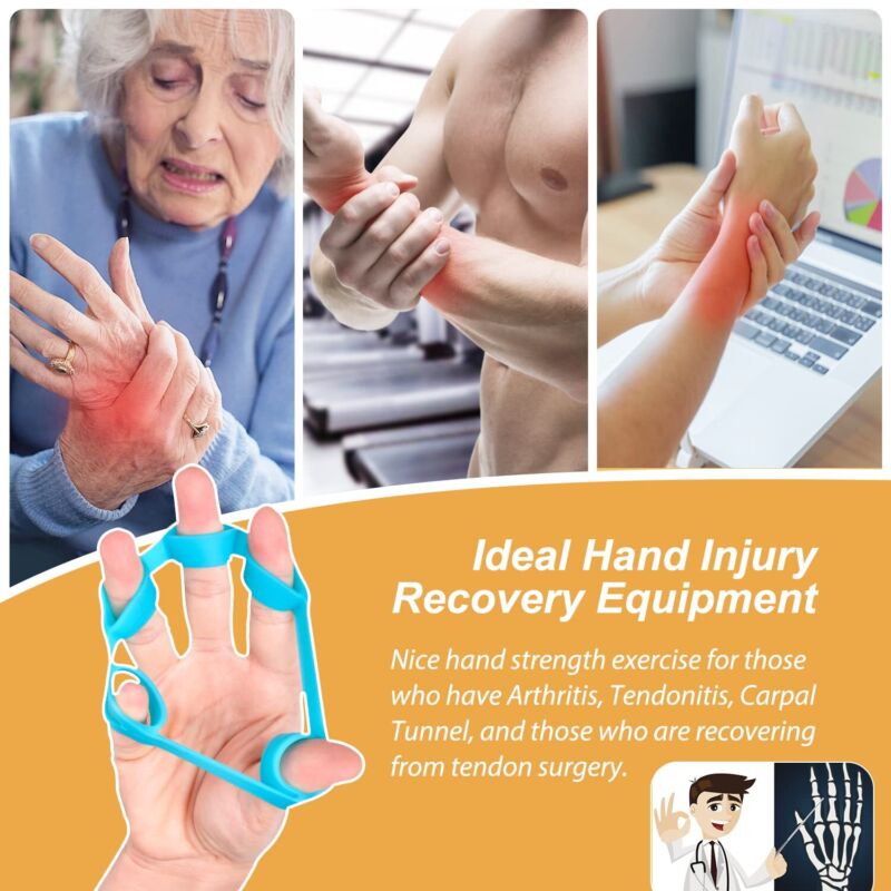 Finger Hand Exerciser Strengthener Wrist Forearm Grip Trainer Resistance Therapy