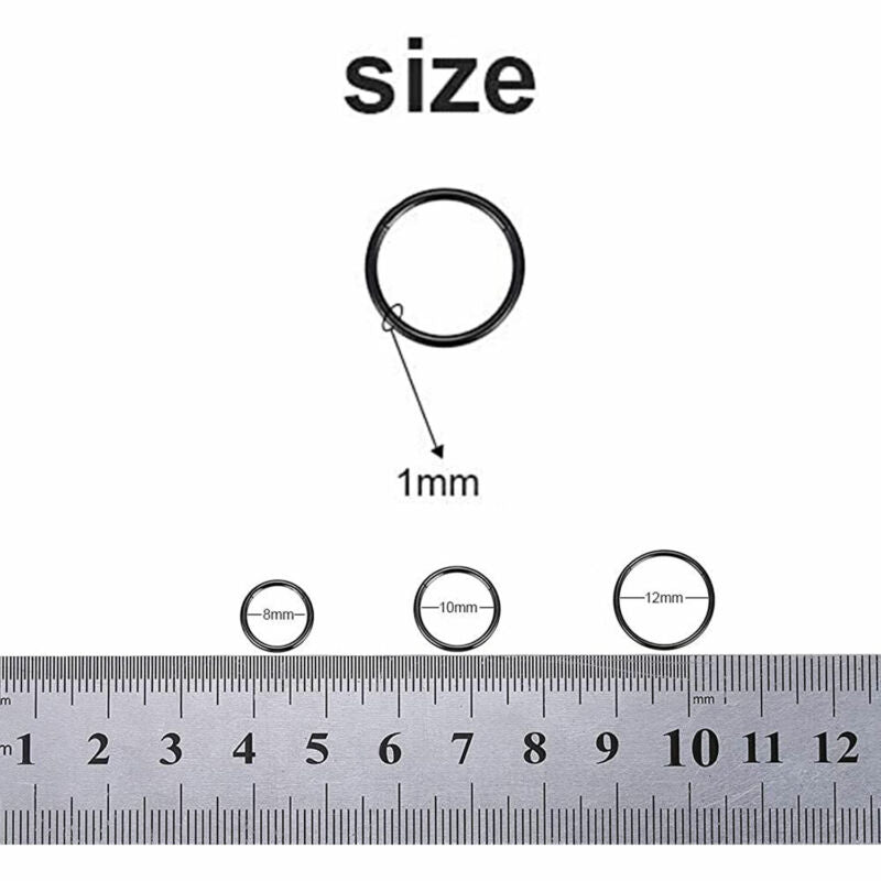 2X Nose Lip Ear Ring Hoop Rings Surgical Body Piercing Earring Stud 6 - 12 MM