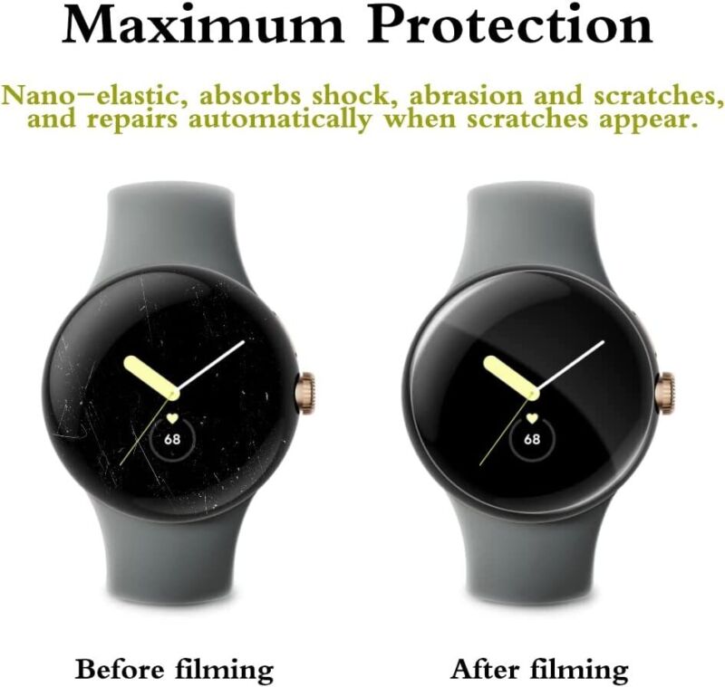 3x For Google Pixel Watch Screen Protector Hydrogel Full Coverage Soft Clear Film