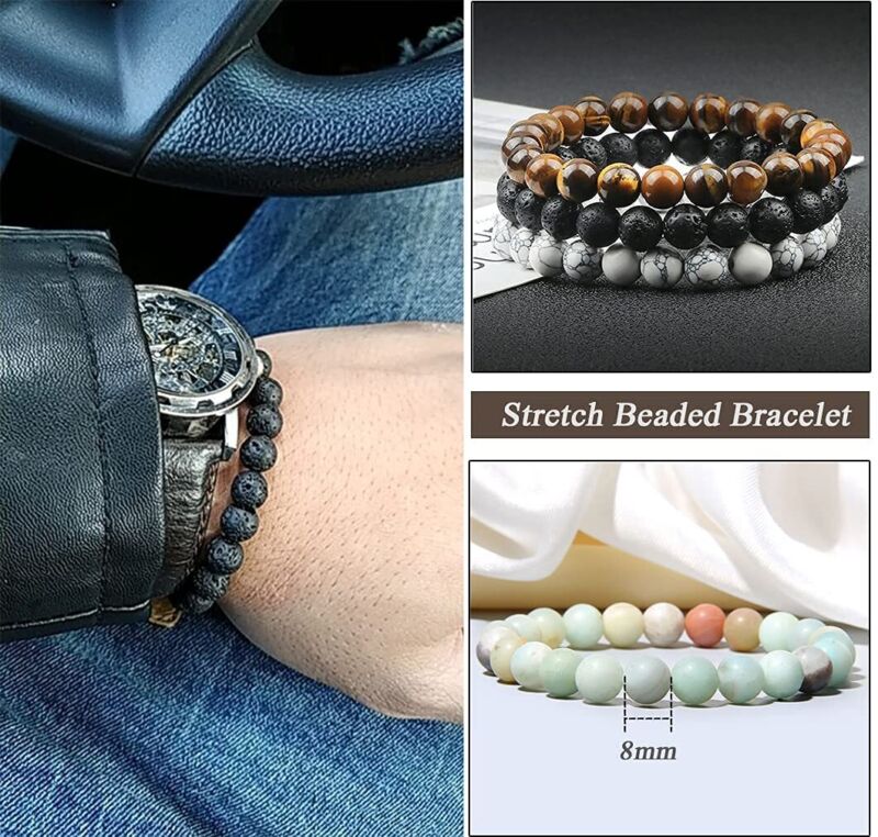 Natural Gemstone Beads Handmade Stretch Crystal Bracelets Healing Stone Reiki