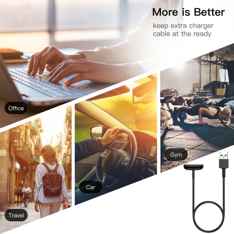 1M USB Cord Charger Charging Cable For Fitbit Charge 5 Replacement Charge Cables