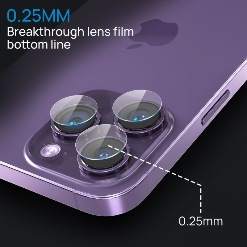 For Apple iPhone 14 Plus 13 12 Pro Max Camera Lens Rings Tempered Glass Protector