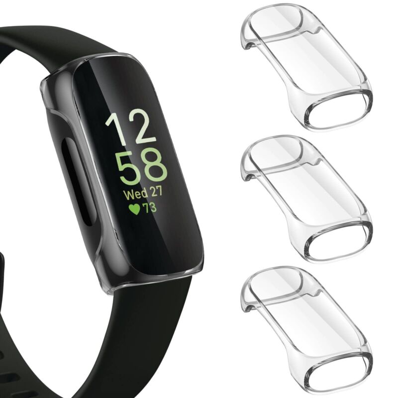 2X For Fitbit Inspire 3 TPU Full Cover Case Shockproof Bumper Screen Protector