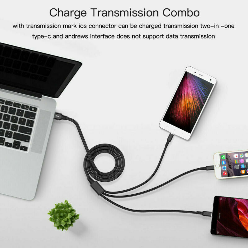 5 in 1 Multi USB Charger Charging Cable For iPhone USB TYPE C Android Micro