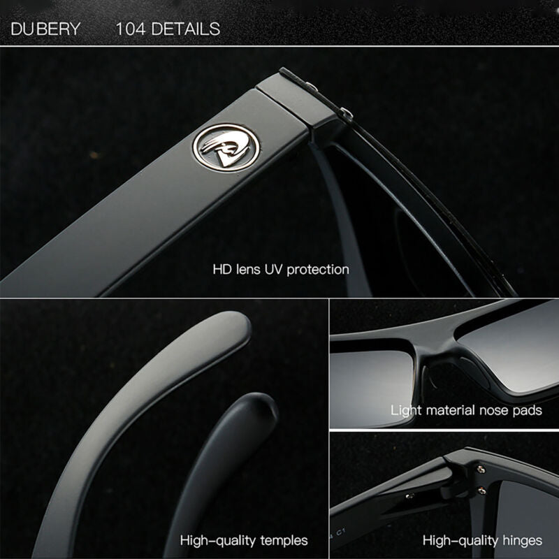 DUBERY Sunglasses Polarized Glasses Sports Driving Fishing Eyewear UV400 Unisex