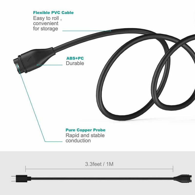 USB C Tpye C Charger Cable For Garmin Fenix 7 6 Pro Venu 2 Plus Forerunner 45 965