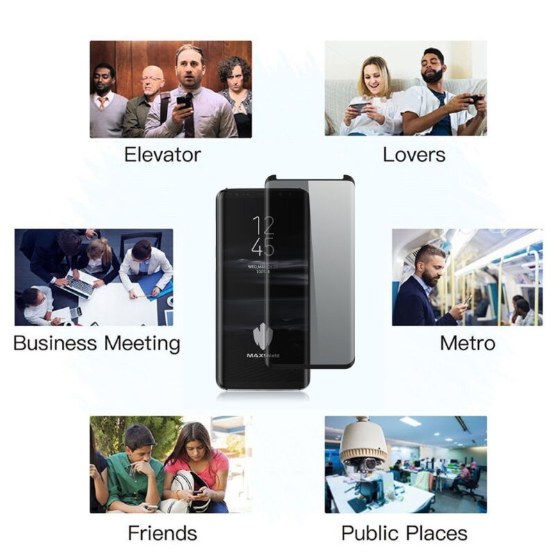 MAXSHIELD Privacy Glass Screen Protector For Samsung Galaxy S23 S22 S21 FE Plus Ultra