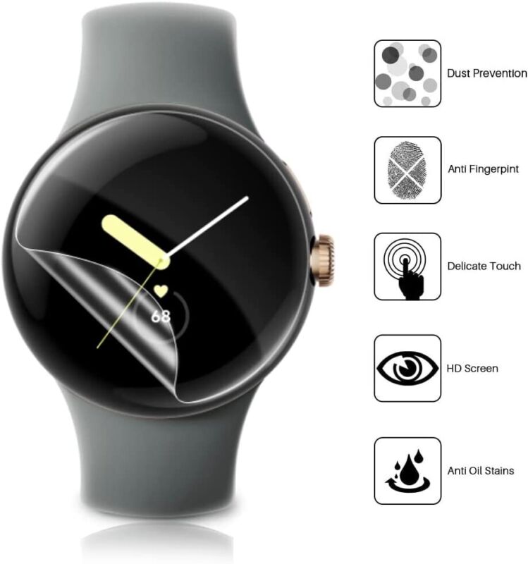 3x For Google Pixel Watch Screen Protector Hydrogel Full Coverage Soft Clear Film