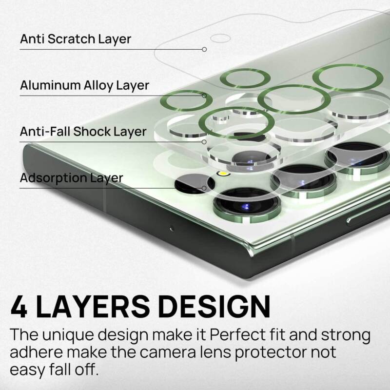 MAXSHIELD For Samsung Galaxy S23 Plus Ultra Camera Lens Metal Glass Protector