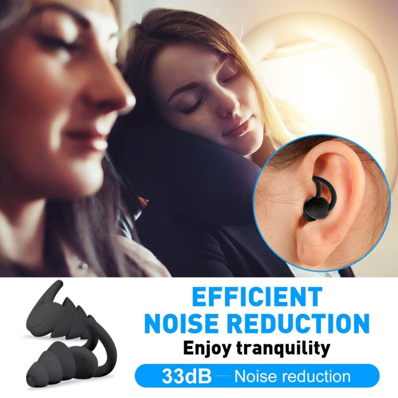 Ultra Soft Silicone Ear Plug Noise Reduction Flexible Reusable Study Sleep Plugs