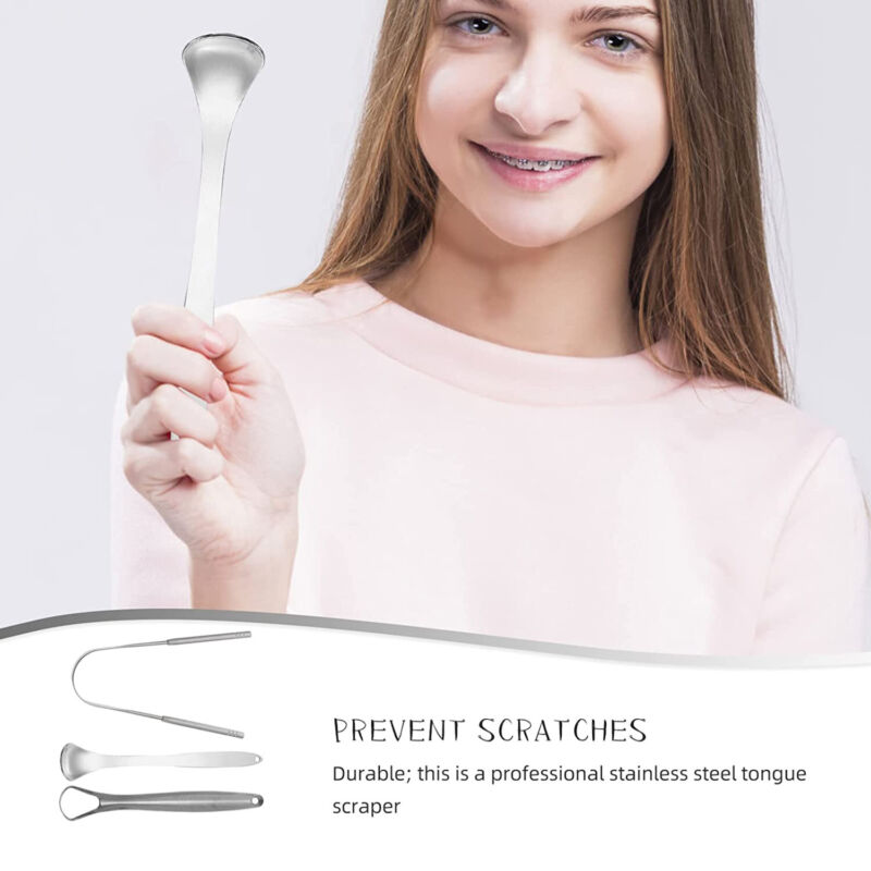Tounge Cleaner Scraper Dental Care Oral Hygiene Mouth Kit Stainless Steel