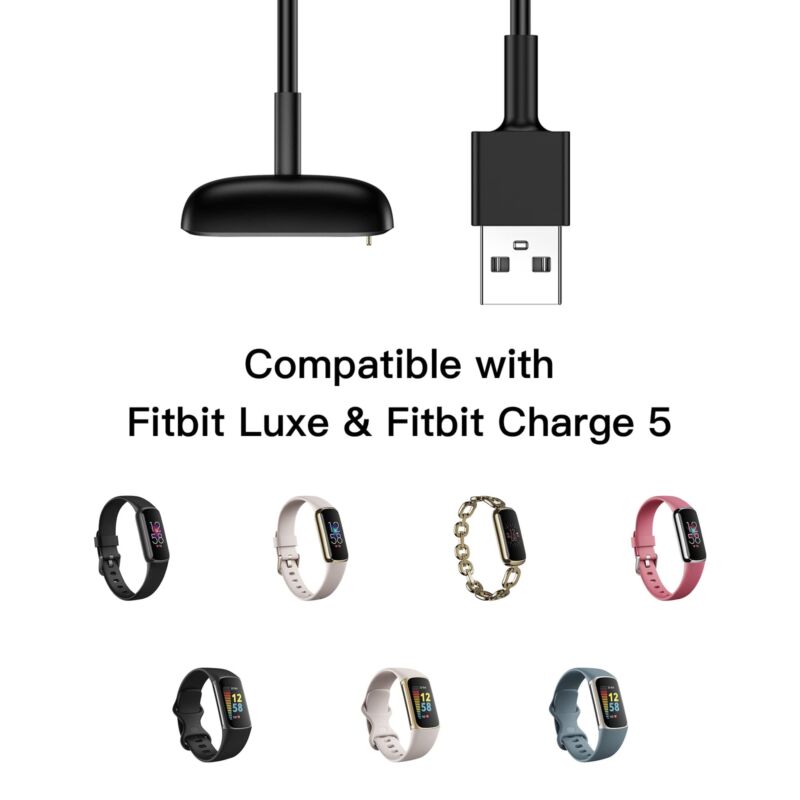 1M USB Cord Charger Charging Cable For Fitbit Charge 4 3 2 Replacement Cables
