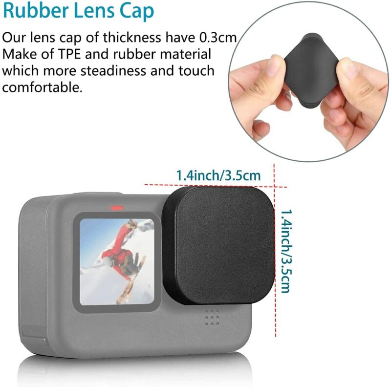 For GoPro Hero 8 11 Black Glass Camera Lens Screen protector+Lens Cover Cap