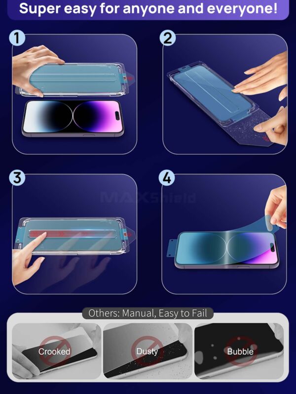 [Auto Alignment Kit] For iPhone 14 Pro Max 13 12 11 XS XR Glass Screen Protector