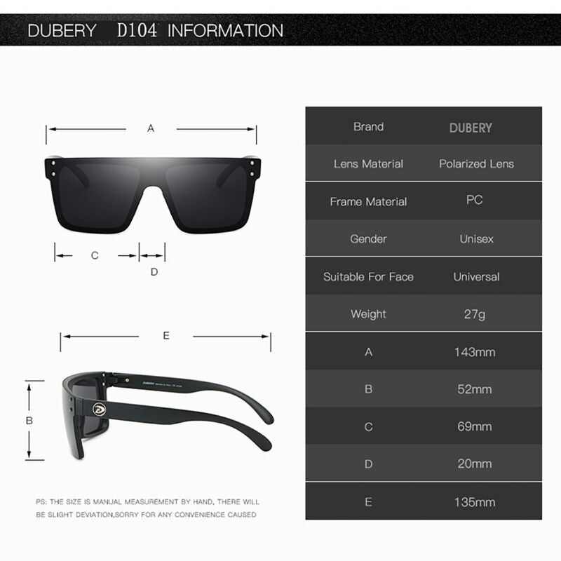 DUBERY Sunglasses Polarized Glasses Sports Driving Fishing Eyewear UV400 Unisex