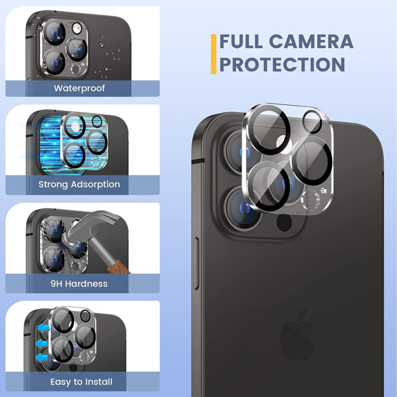 2X For iPhone 14 Pro Max Tempered Glass Back Screen Protector Lens Camera